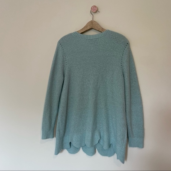 Lane Bryant Blue Scallop Hem Sweater - Picture 5 of 7